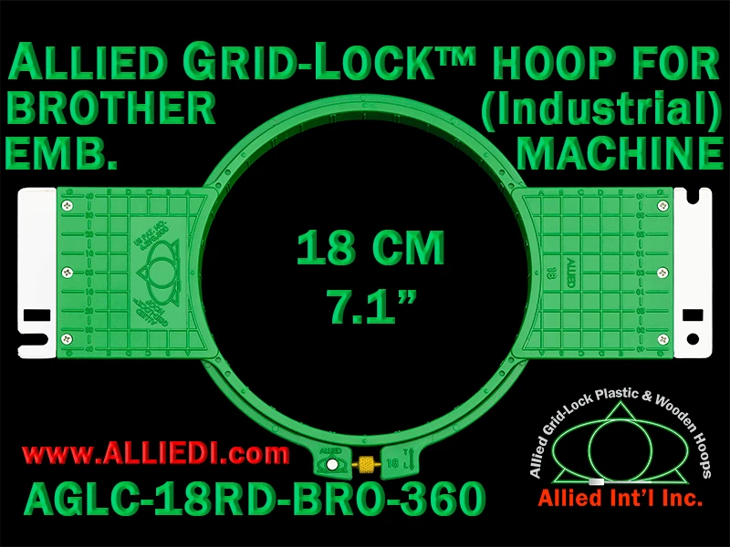 Brother Hoop / Embroidery Frame - 360 mm Sew Field / Arm Spacing - Premium  Allied GridLock 12 cm (4.7 inch) Round Plastic Hoop