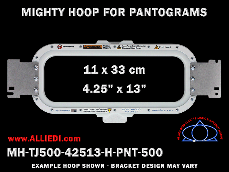 Pantograms 4.25 x 13 inch (11 x 33 cm) Horizontal Magnetic Mighty Hoop for 500 mm Sew Field / Arm Spacing