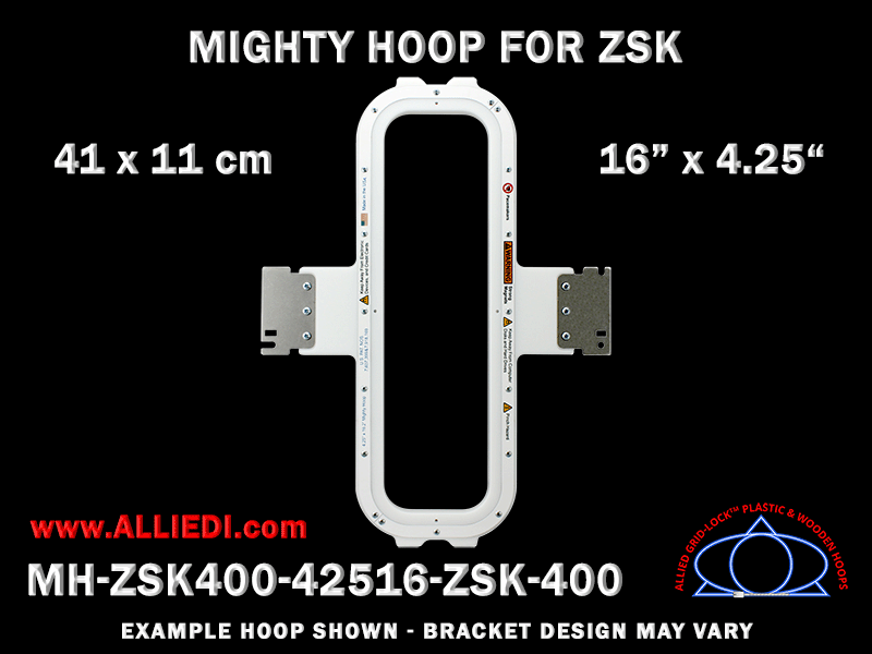 ZSK 16 x 4.25 inch (41 x 11 cm) with 1.5 inch Offset Vertical Magnetic Mighty Hoop for 400 mm Sew Field / Arm Spacing