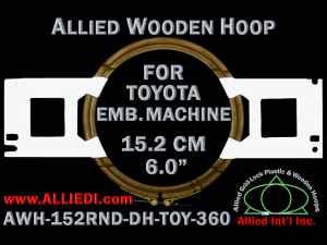15.2 cm (6.0 inch) Round Allied Wooden Embroidery Hoop, Double Height - Toyota 360